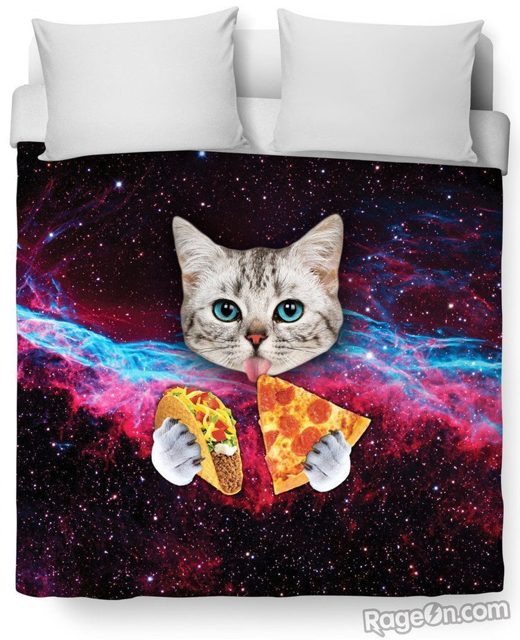 Taco Cat Bed Duvet Cover and Pillowcase Combo