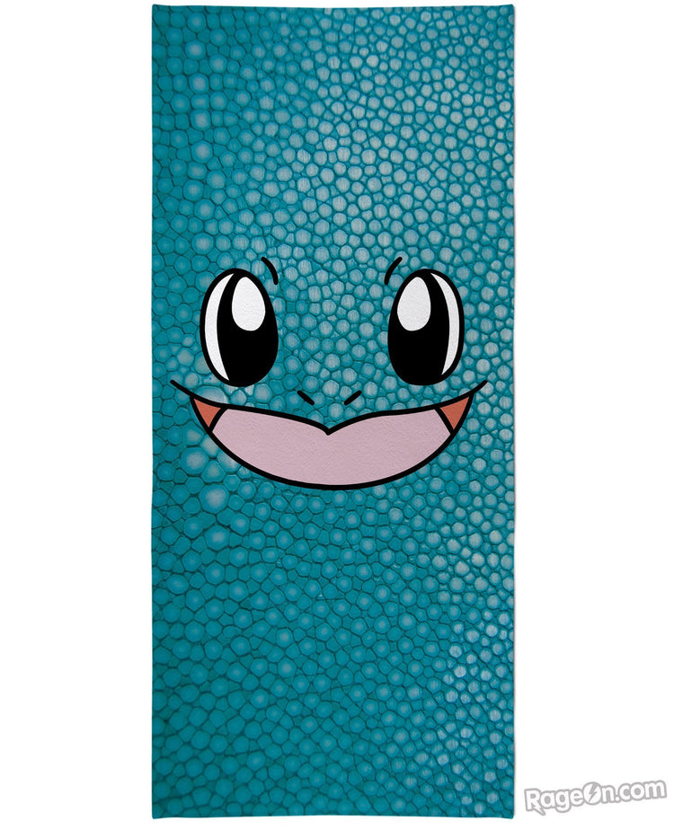 Squirtle Face Beach Towel