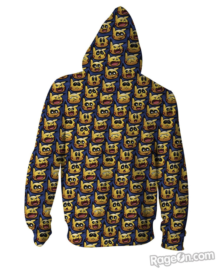 Pikachu Emotion Zip-Up Hoodie