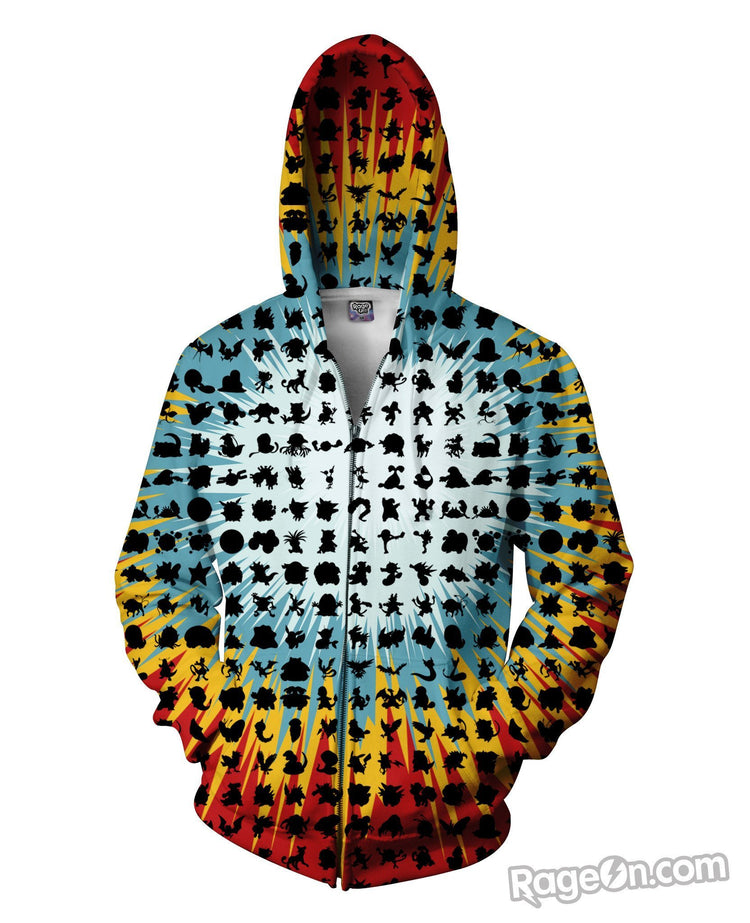 Who's That Pokemon Zip-Up Hoodie