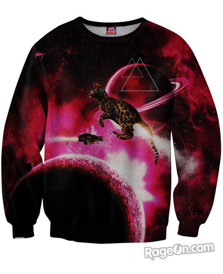 Space Cat Rocket Blast Sweatshirt