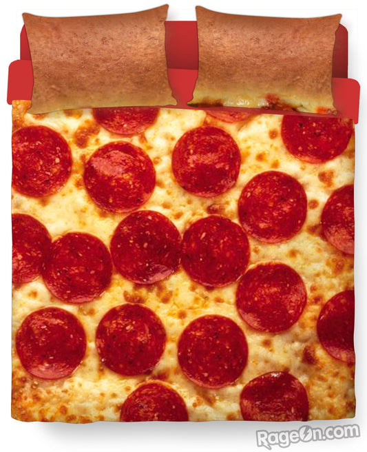 Pizza Bed Duvet Cover and Pillowcase Combo