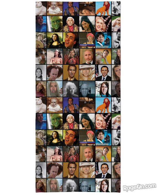 Nicolas Cage Rage Faces Beach Towel