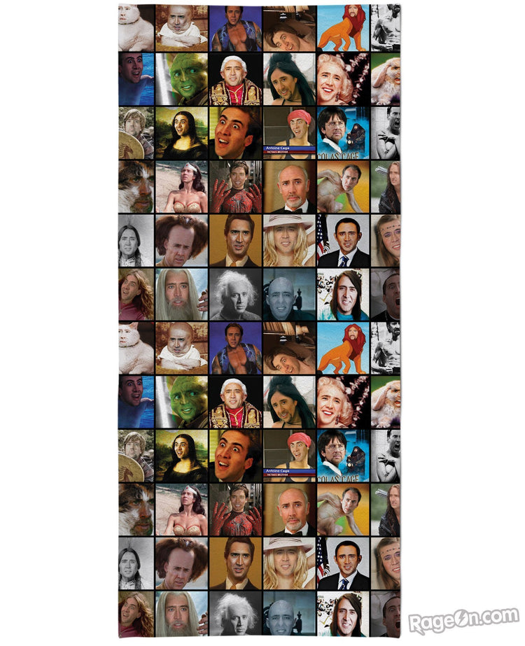 Nicolas Cage Rage Faces Beach Towel