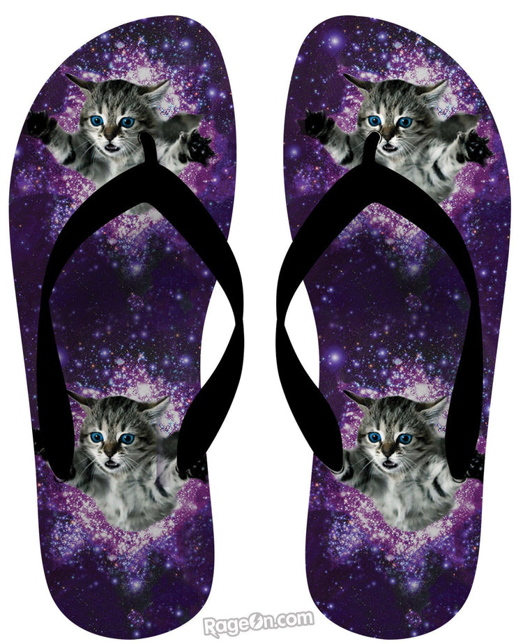 Kitty Glitter Flip Flops