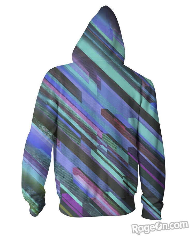 Blue Slants Zip-Up Hoodie