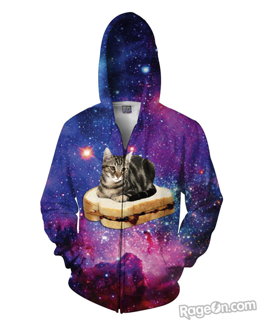 PBJ Space Kitty Zip-Up Hoodie