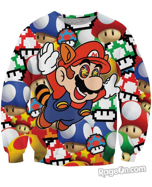 Mario On Shrooms Crewneck Sweatshirt