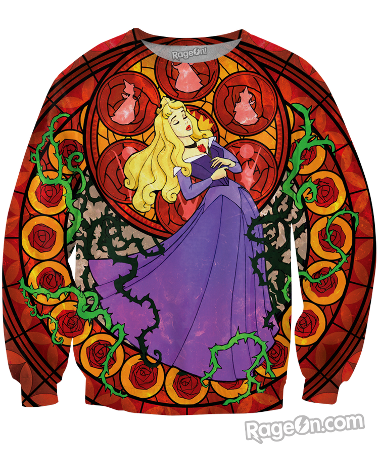 Sleeping Beauty Stained Glass Crewneck Sweatshirt
