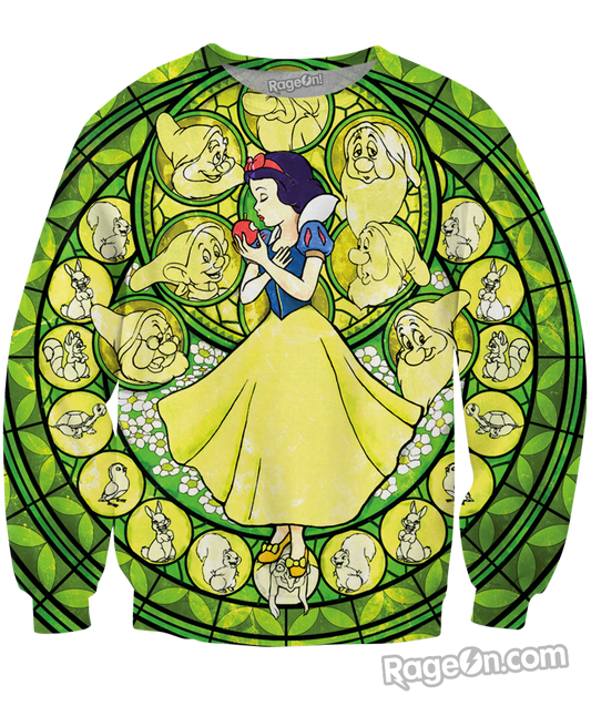 Snow White Stained Glass Crewneck Sweatshirt