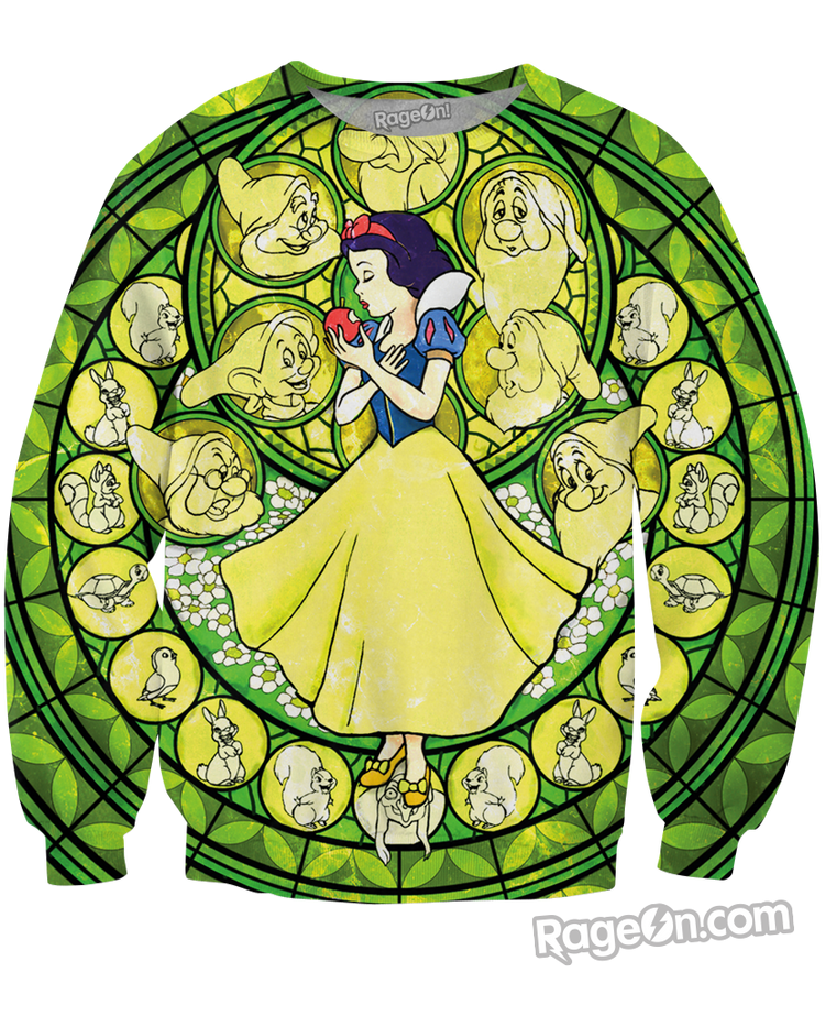 Snow White Stained Glass Crewneck Sweatshirt