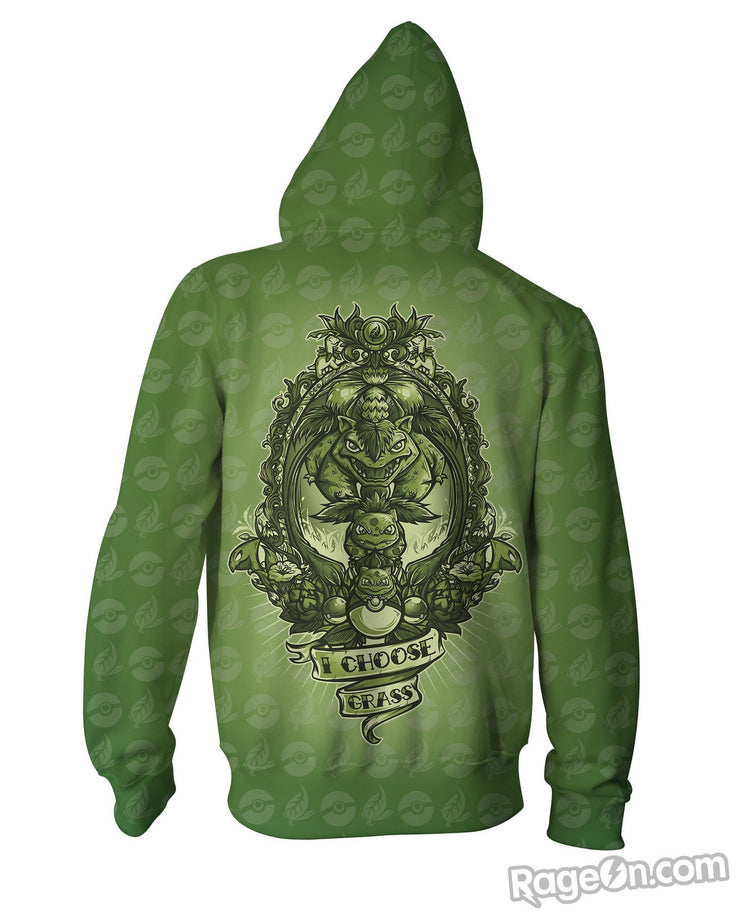 I Choose Grass Zip-Up Hoodie
